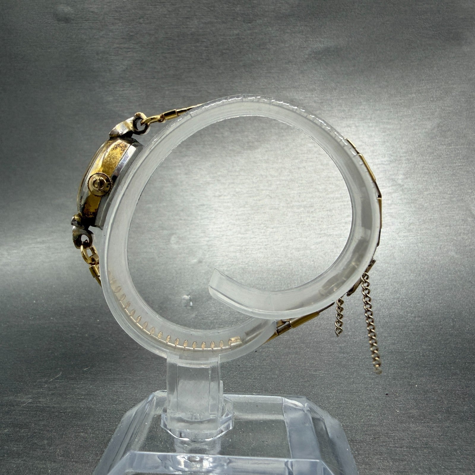Elgin Watch Women 17mm Cream Dial Gold Tone Manual Wind Runs Vintage Cocktail6