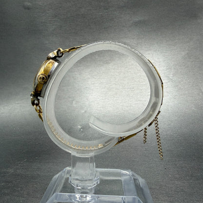 Elgin Watch Women 17mm Cream Dial Gold Tone Manual Wind Runs Vintage Cocktail6