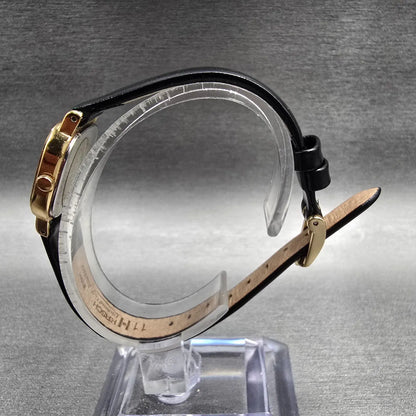 Seiko Watch Women 20mm Gold Dial Gold Tone Rectangle 2P20-5000 New Battery JP6