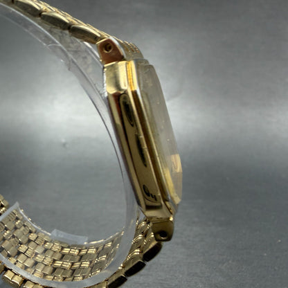 Seiko Watch Men 28mm Champagne Dial Gold Tone Date Octagon 5P39-5B49 New Battery3