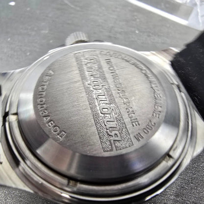 Vostok Amphibia Watch Men 40mm White Dial Silver Tone Automatic 120813 Runs9