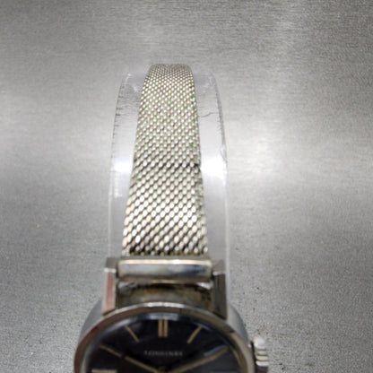 Longines Watch Women 21mm Blue Dial Steel Round Manual Wind Runs VTG 10354