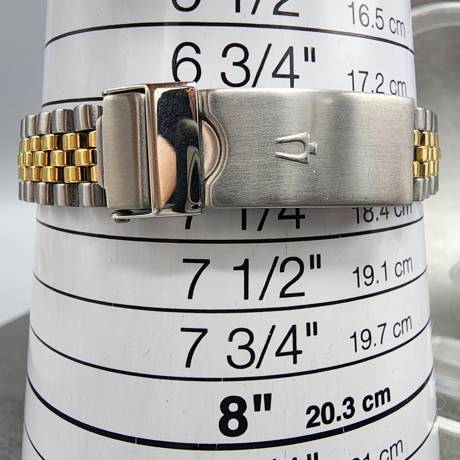Bulova Marine Star Watch Women 24mm Gold Dial Two Tone Date Round New Battery11