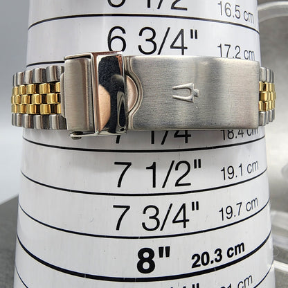 Bulova Marine Star Watch Women 24mm Gold Dial Two Tone Date Round New Battery11