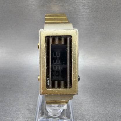 Casio Futurist Watch Women 21mm Digital Black Dial Gold Tone Rectangle New Batt0