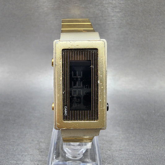 Casio Futurist Watch Women 21mm Digital Black Dial Gold Tone Rectangle New Batt0