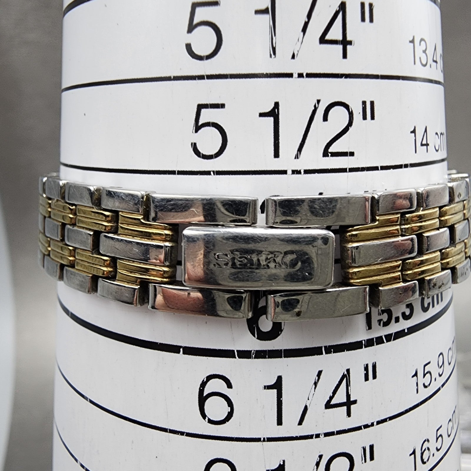 Seiko Tank Watch Women 16mm White Dial Two Tone Rectangle 1N010FH0 New Battery10