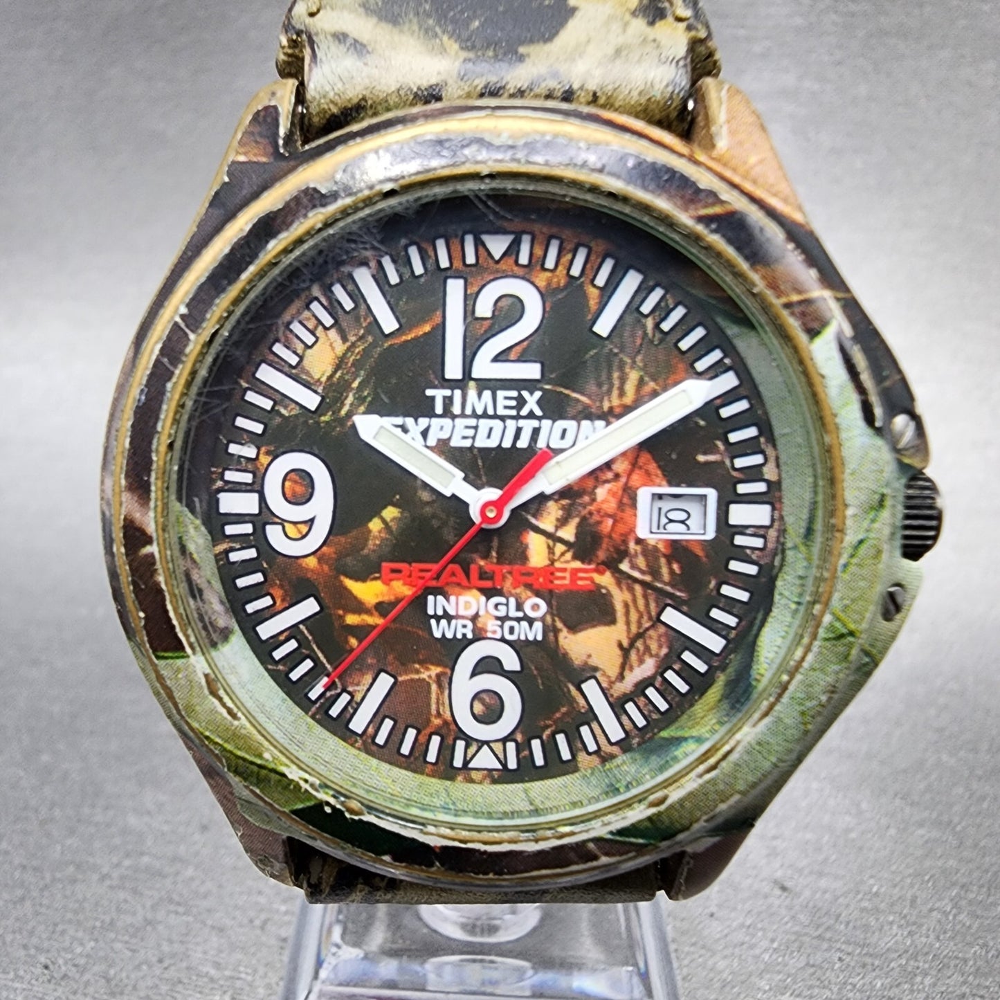 Timex Expedition Real Tree Watch Men 39mm Camo Dial Camo Case Round New Batt1