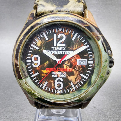 Timex Expedition Real Tree Watch Men 39mm Camo Dial Camo Case Round New Batt1