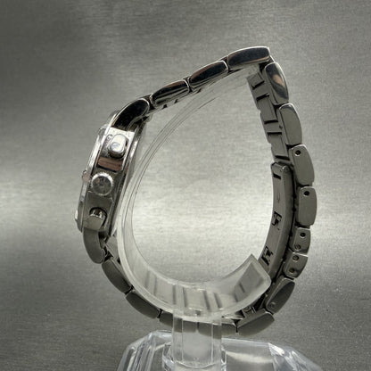 Bulova Chronograph Watch Women 30mm Black Dial Silver Tone 96R44 New Battery6