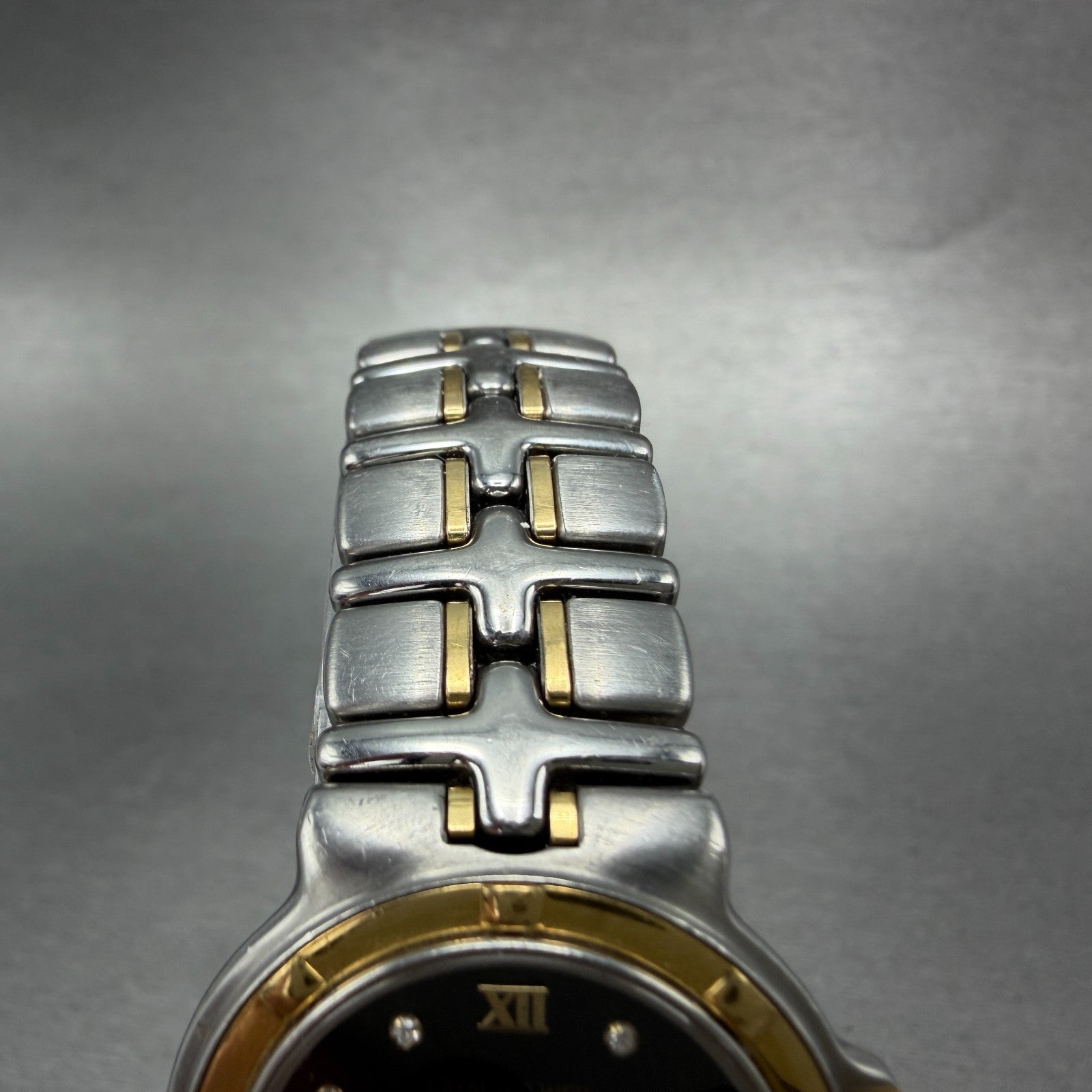 Raymond Weil Parsifal Watch Women 27mm Black Dial Two Tone Date 9990 New batt AB4
