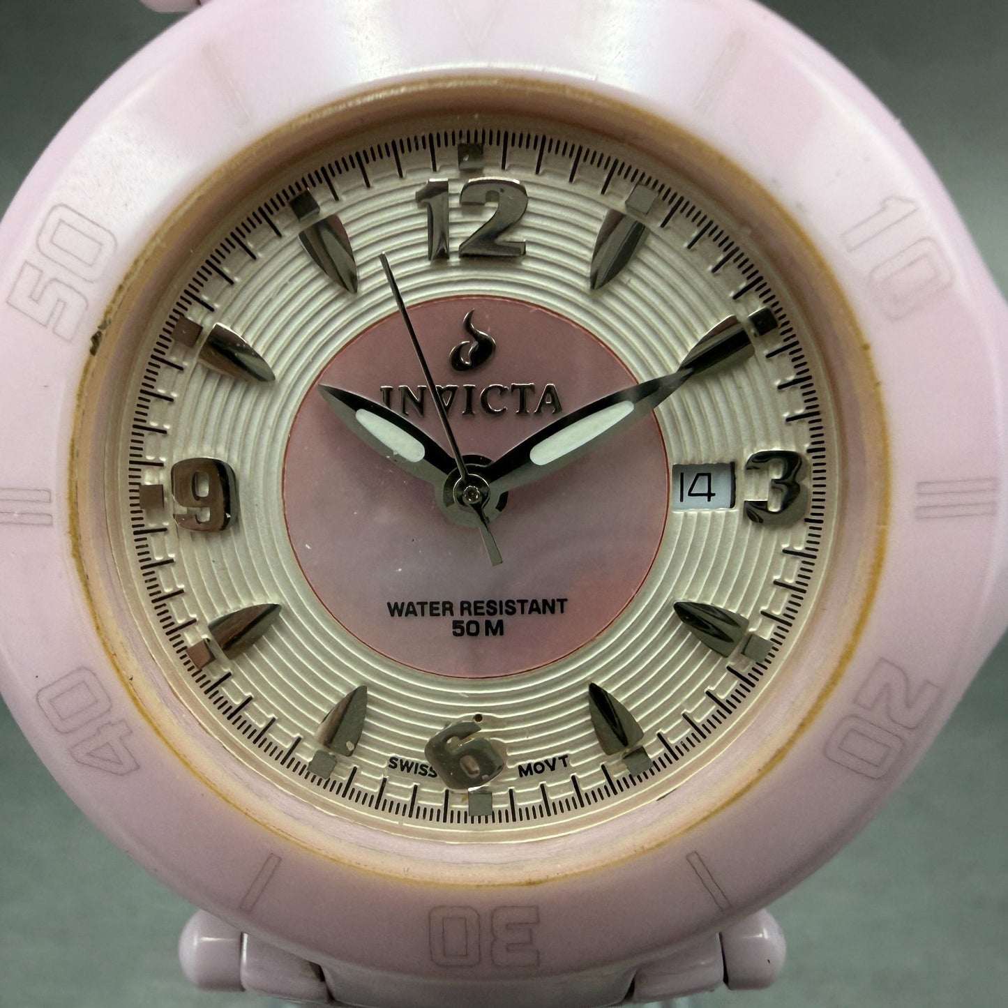 Invicta Watch Women 35mm Pink MOP Dial Pink Ceramic Case Round 3937 New Battery1