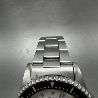 Elgin Watch Men 39mm Black Dial Silver Tone Round Daydate M-024-P New Battery5