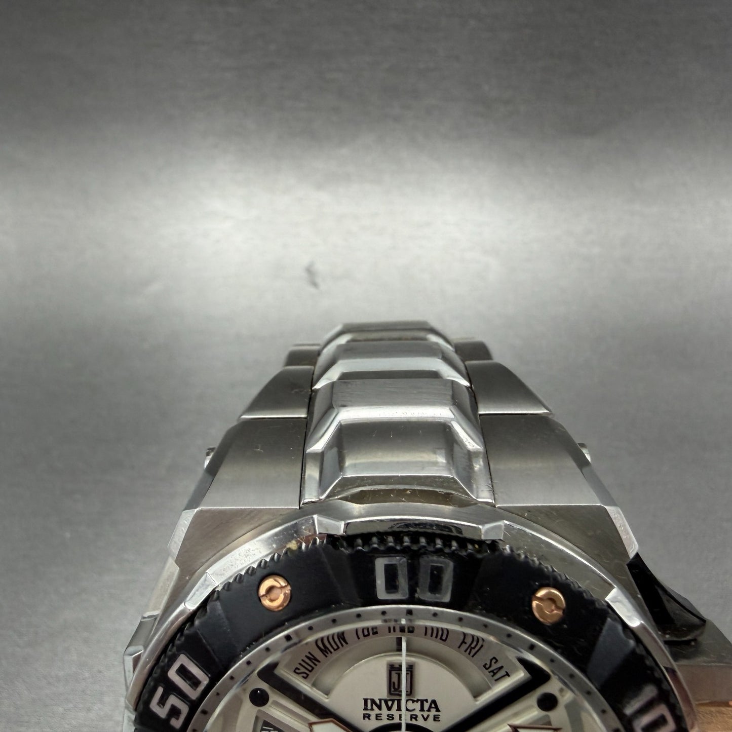 Invicta Jason Taylor Chrono Watch Men 57mm White Dial Steel Daydate New Battery4