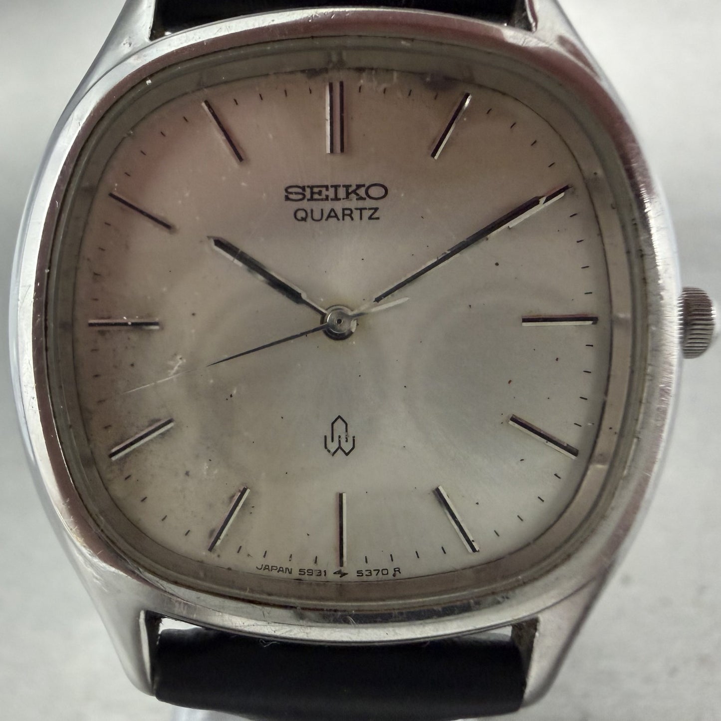 Seiko Watch Men 33mm Silver Dial Silver Tone Rectangle 5931-5330 New Battery2