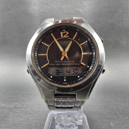 Casio Lineage LCW-M200 Watch Men 38mm Black Dial Steel Analog Digital Solar JDM95