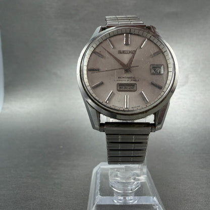 Seiko SeikoMatic Watch Men 36mm Silver Dial Silver Tone Daydate 6206-8040 PARTS6