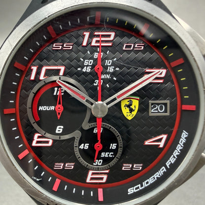 Scuderia Ferrari Chronograph Watch Men 45mm Black Black Tone Date New battery1