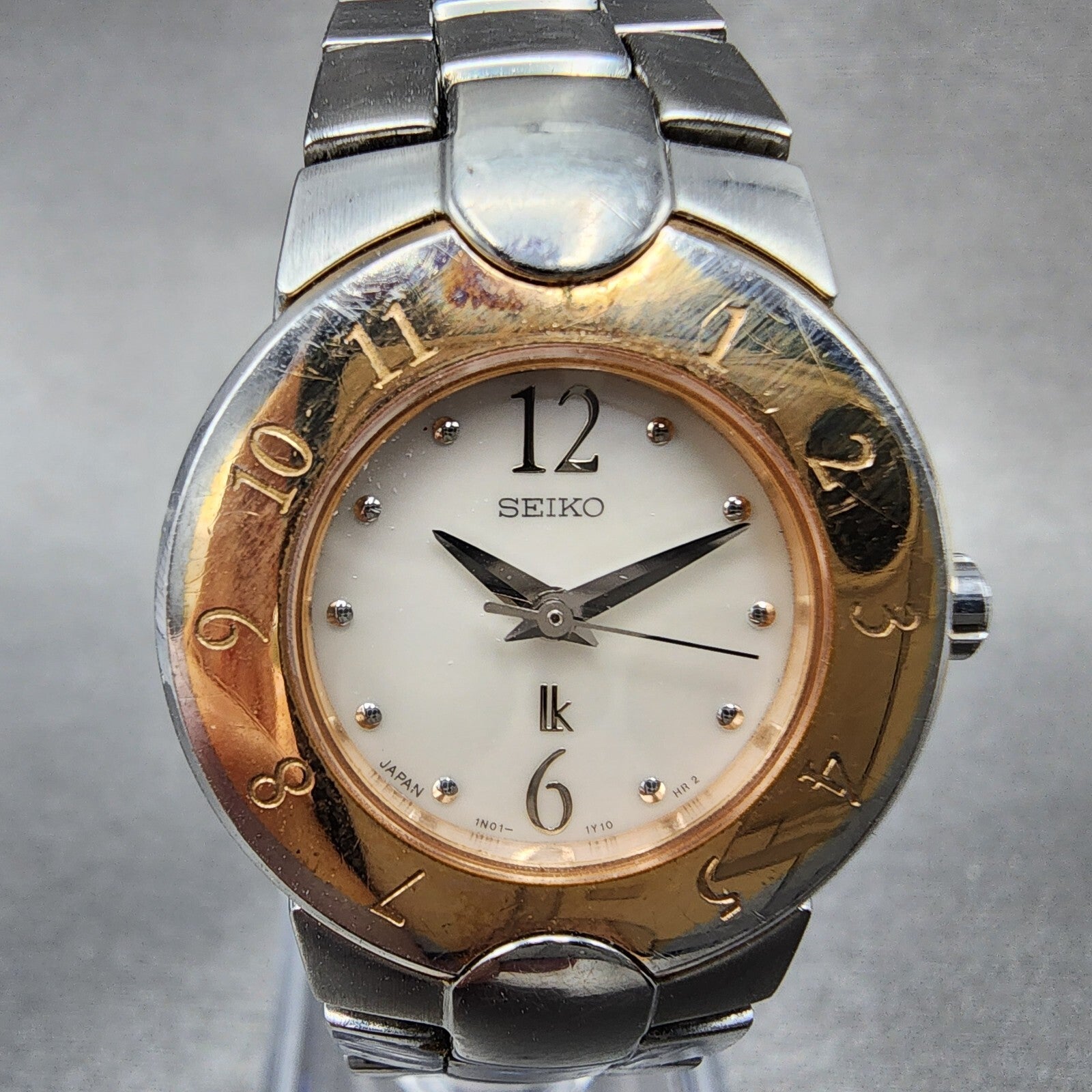 Seiko Lukia Watch Women 24mm MOP Dial Two Tone Round 1N010L80 New Battery1