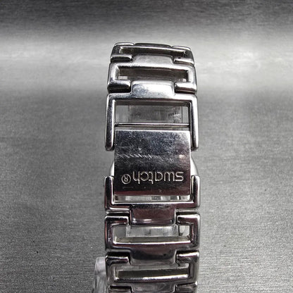 Swatch Sobriquet Watch Men 33mm Silver Dial Silver Tone Round YLS114G New Batt7