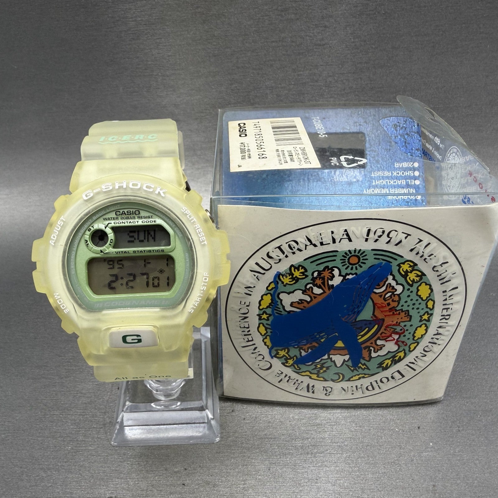 Casio G-Shock DW-6910K Watch Men 50mm Digital Clear Alarm Chrono READ!!!!! ICERC0
