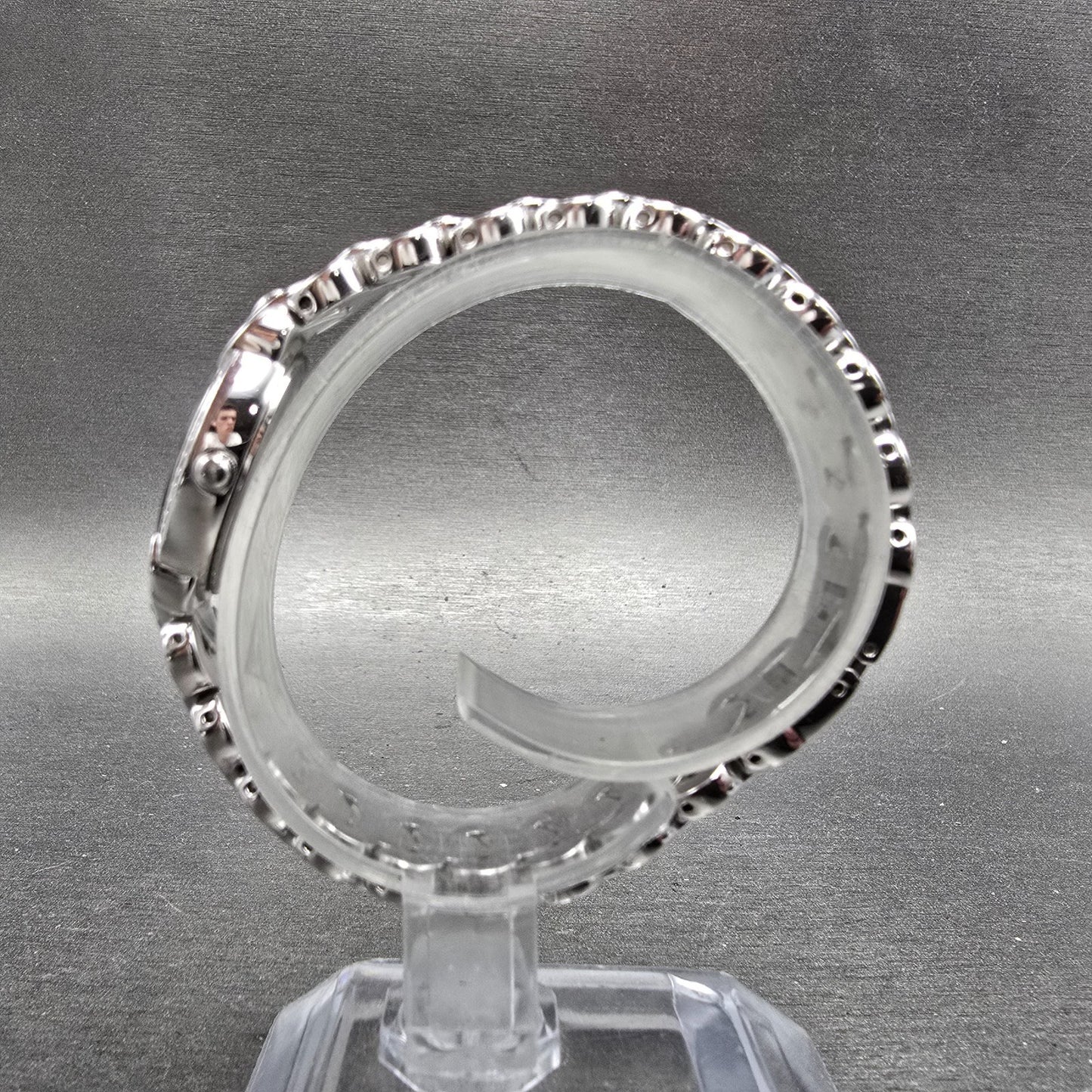 Wittnauer Watch Women 17mm MOP Dial Silver Tone Crystal Bezel Oval New Battery6