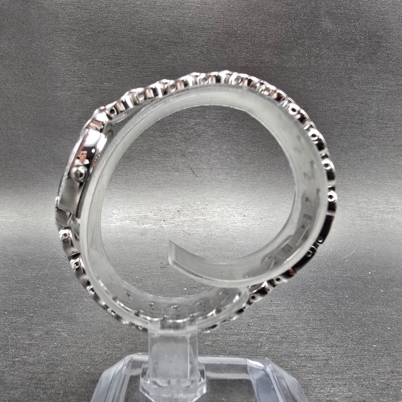 Wittnauer Watch Women 17mm MOP Dial Silver Tone Crystal Bezel Oval New Battery6