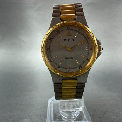 Elgin Watch Women 30mm Silver Dial Two Tone Round FK262 New Battery Vintage5