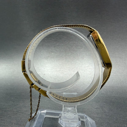 Seiko Tank Watch 13mm Women Brown Dial Gold Tone Rectangle 1320-5279 New Battery8