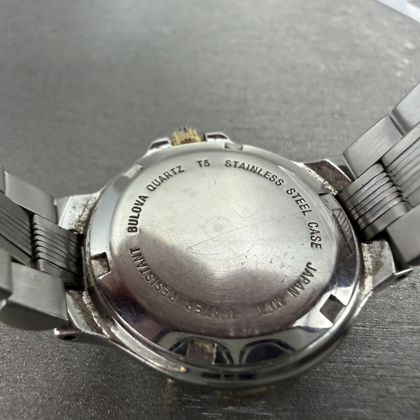 Bulova Marine Star Watch Women 27mm Gray Dial Two Tone Date  New Batt9