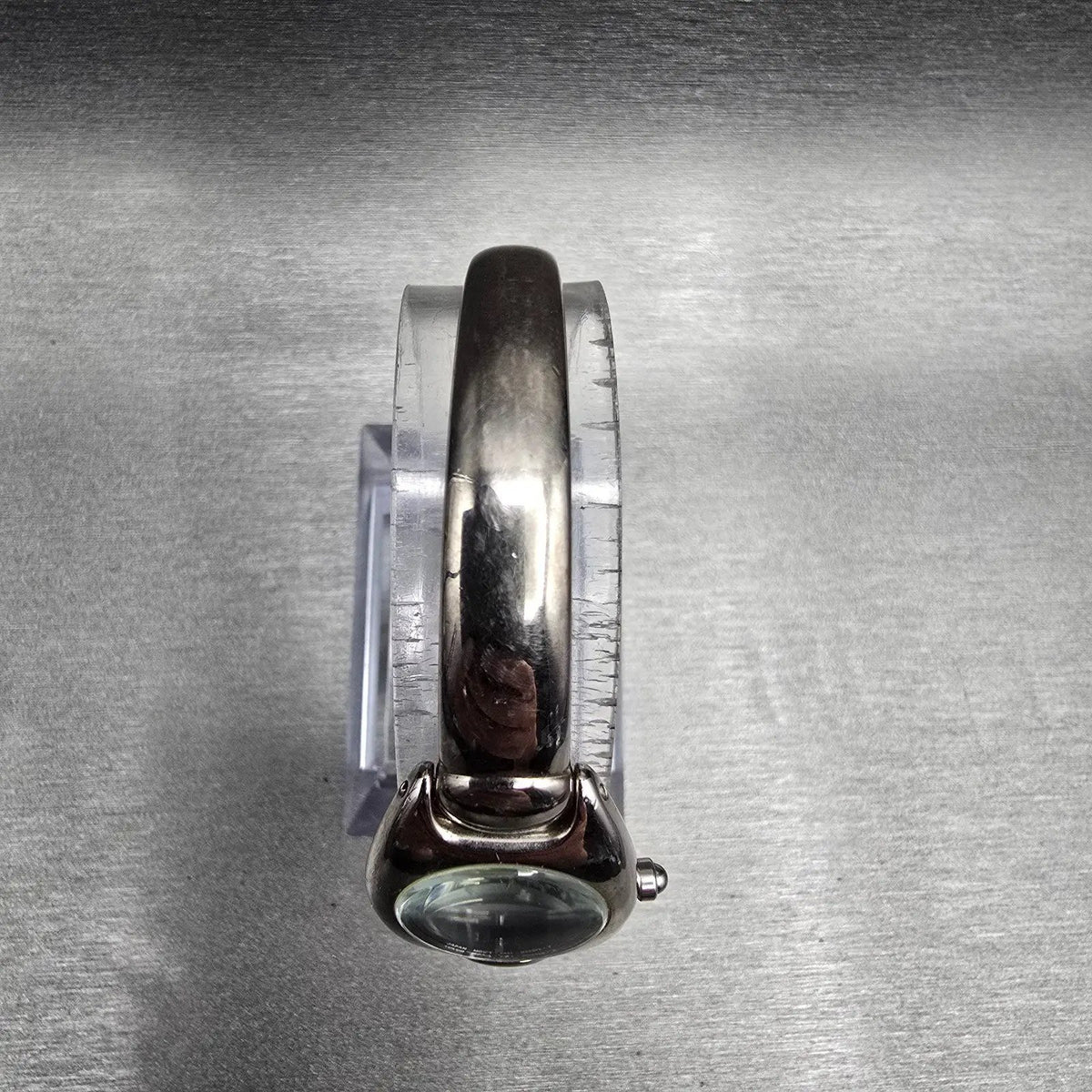 Citizen Watch Women 20mm Black Dial Silver Oval Bangle 5421-S76434 New Battery L4