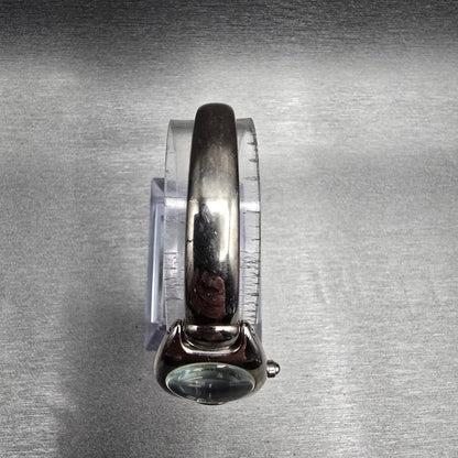 Citizen Watch Women 20mm Black Dial Silver Oval Bangle 5421-S76434 New Battery L4