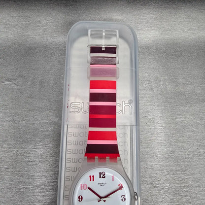 Swatch Tramonto Occaso Watch Men 41mm White Dial Clear Case SUOK138 New Battery2