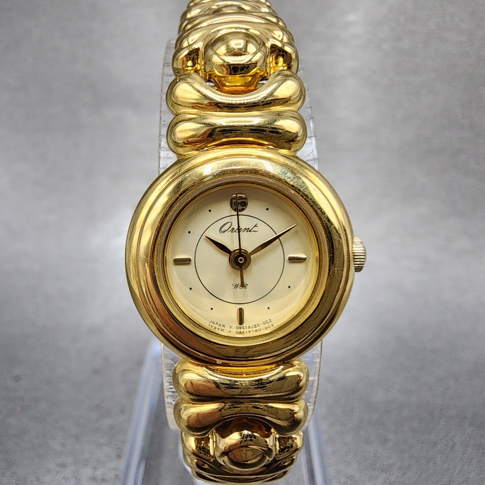 Orient Watch Women 19mm Gold Dial Gold Tone Round D850JZ00 CS New Battery0