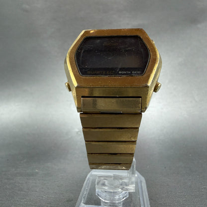 Seiko Digital Watch Men 35mm LCD Gold Tone Month Date 0439-4019 VTG PARTS6