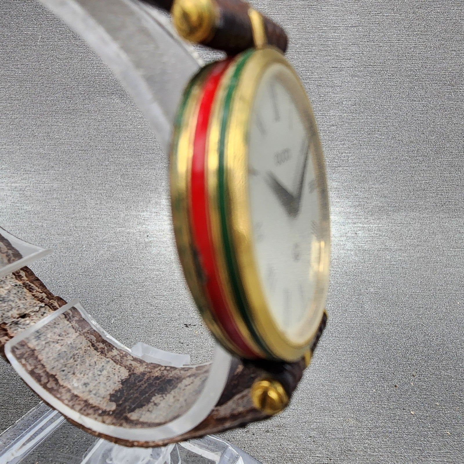 Gucci 2000M Watch Men 30mm Cream Dial Gold Plated Round Vintage PARTS4