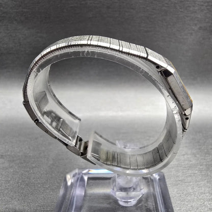 Seiko Tank Watch Women 12mm Silver Dial Silver Tone Rectangle 2E20-5029 New Batt8