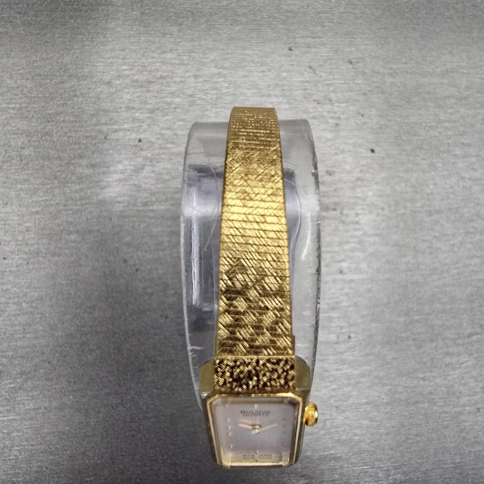 Bulova Watch Women 12mm Silver Dial Gold Tone Rectangle New Battery 92T36 VTG4