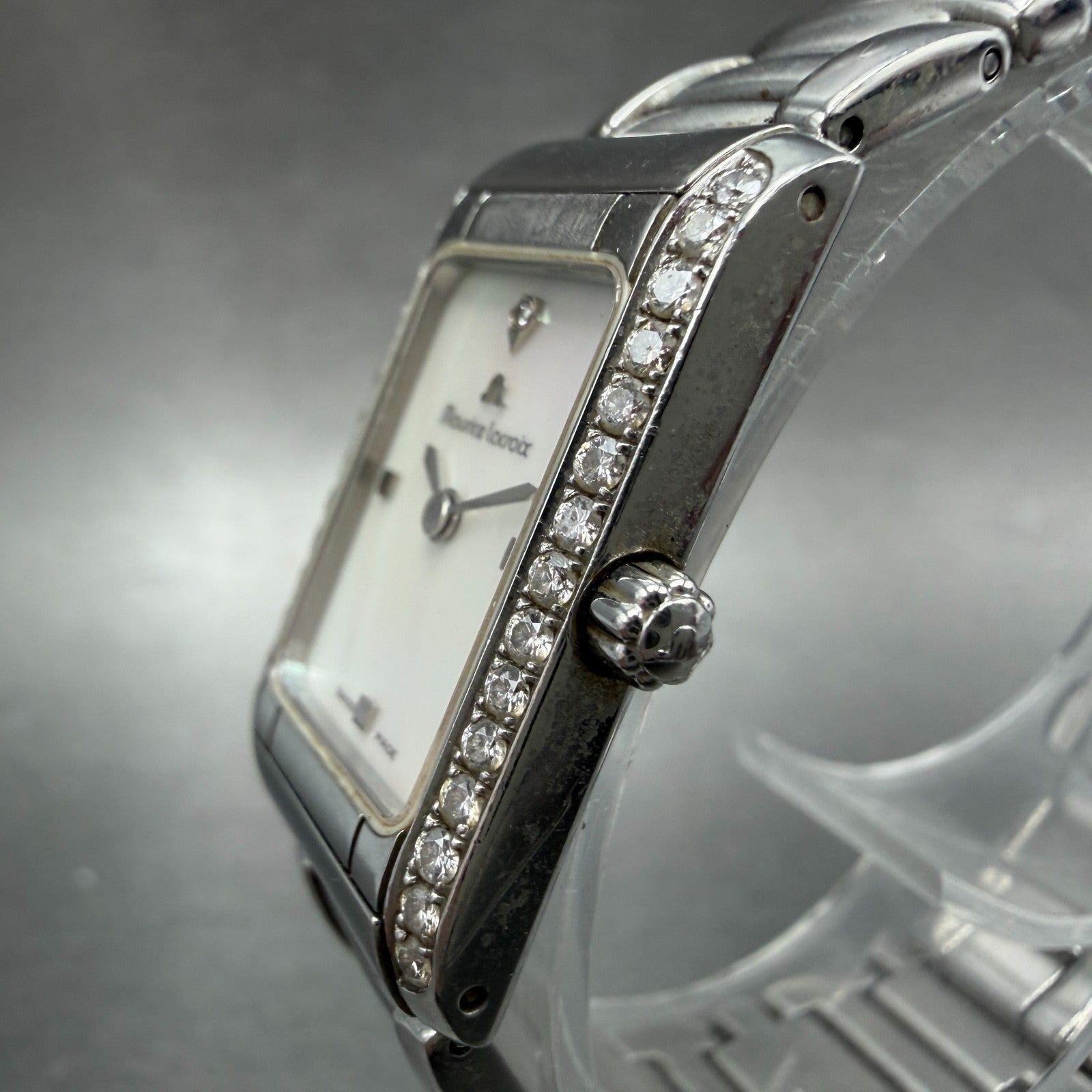 Maurice Lacroix Fiaba Tank Watch Women 19mm MOP Dial Steel Diamonds New Battery2