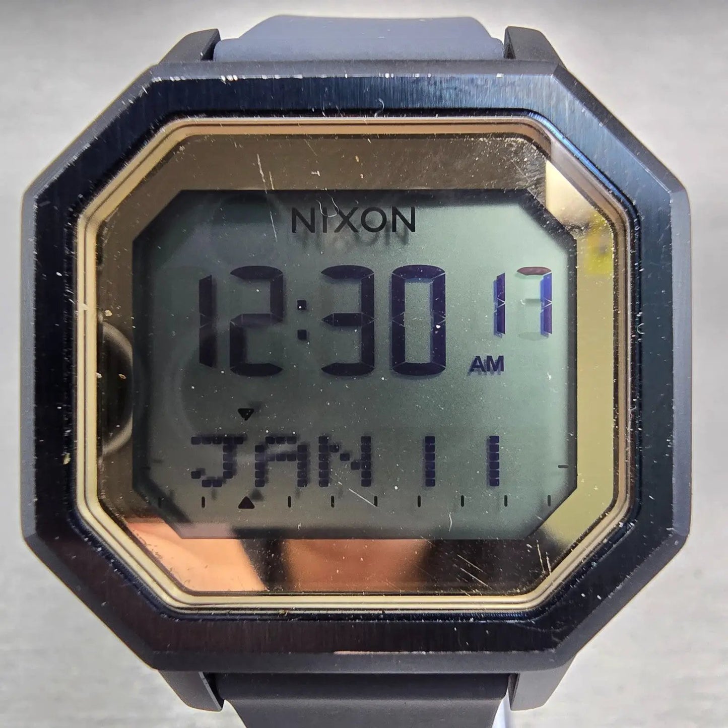 Nixon The Siren SS Digital Watch Men 36mm Blue Gold Tide Chrono Timer New Batt1