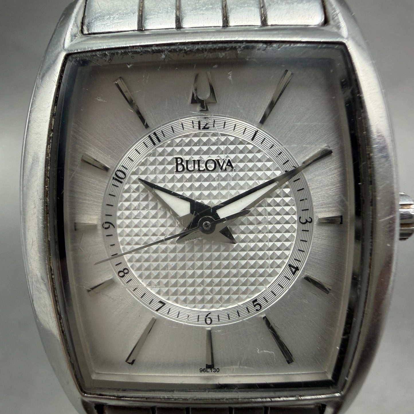 Bulova Tank Watch Women 26mm Silver Dial Silver Tone Rectangle 96L130 NewBattery1