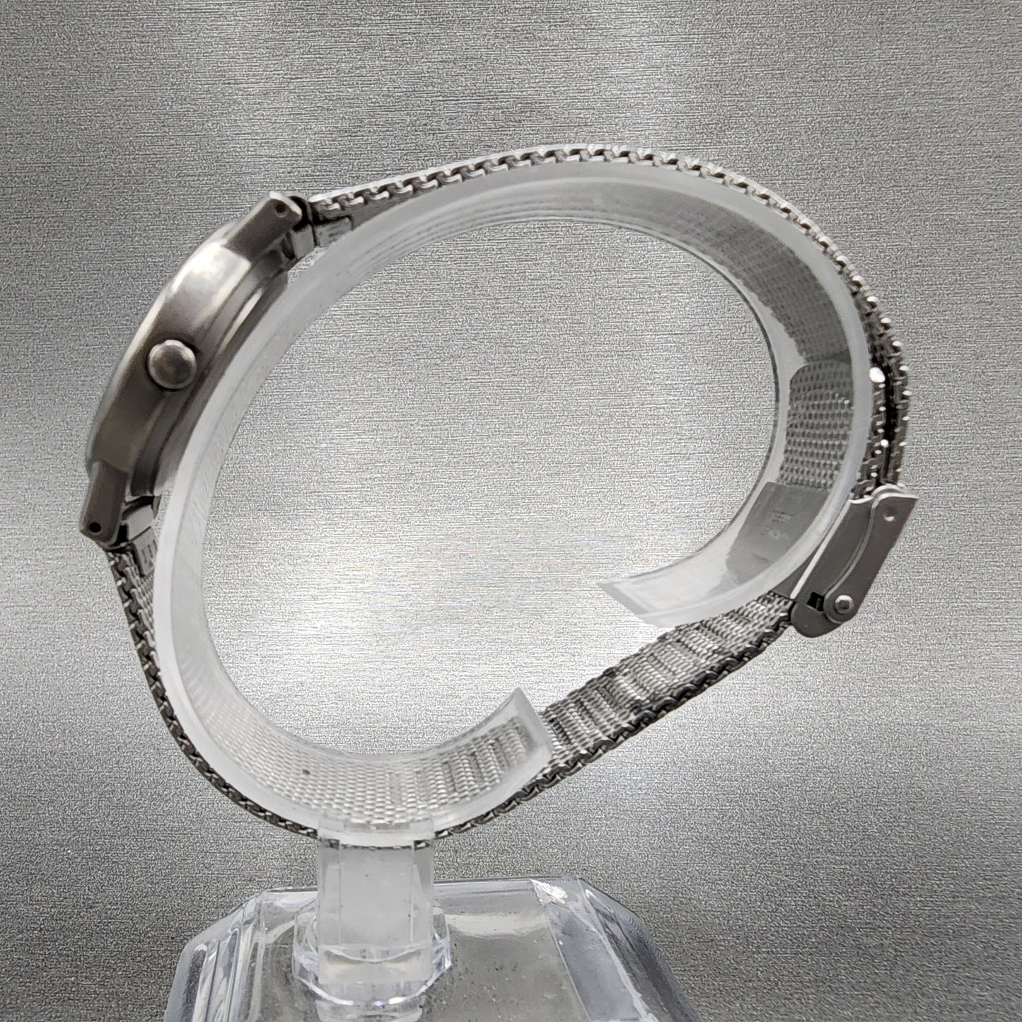 Boccia Titanium Watch Women 28mm Gray Dial Gray Tone Round Mesh Band New Battery6