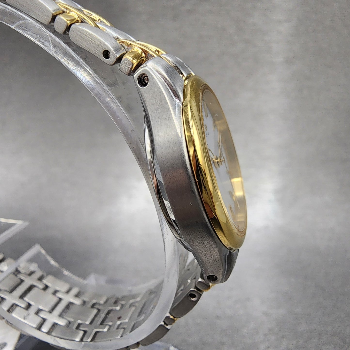 Citizen EcoDrive Watch Women 25mm White Dial Two Tone Date EW126450A Runs3