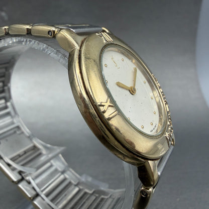 Yves Saint Laurent Watch Women 31mm White Dial Gold Tone Round NO CASEBACK PARTS4