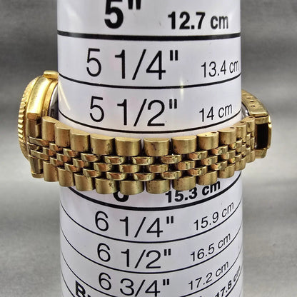 Seiko Watch Women 24mm Gold Dial Gold Tone Daydate Round 7N83-0041 New Battery9