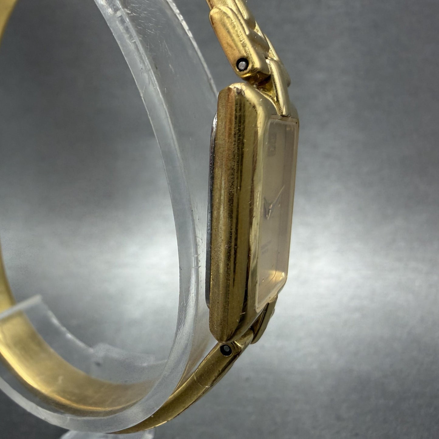 Givenchy Tank Watch Women 17mm Gold Dial Gold Tone Rectangle New Battery3