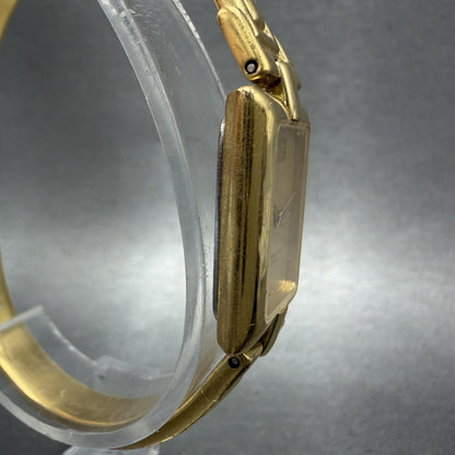 Givenchy Tank Watch Women 17mm Gold Dial Gold Tone Rectangle New Battery3