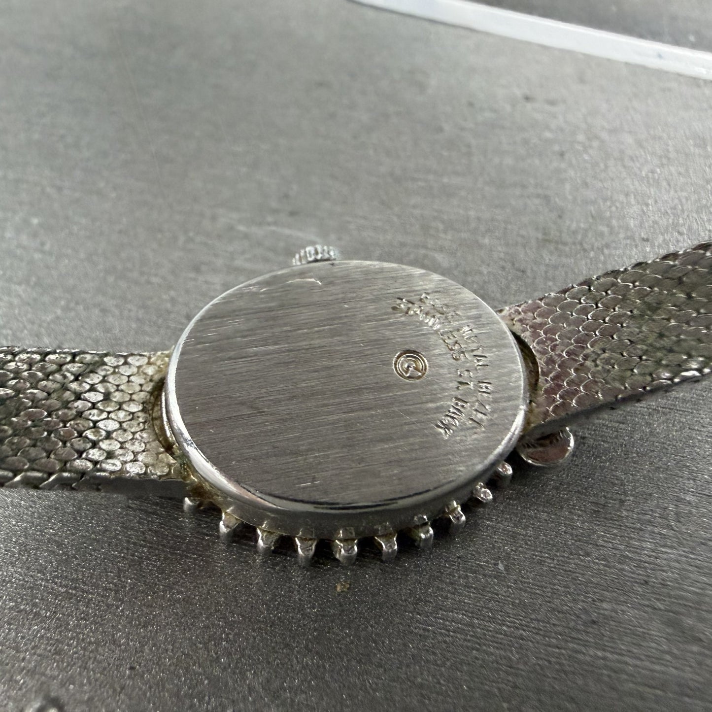 Armitron Deauville Watch Women White Dial Silver Tone Blue gems Oval PARTS10