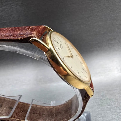 Seiko Watch Men 31mm Ivory Dial Gold Tone Round 7N00-7A49 New Battery Vintage3