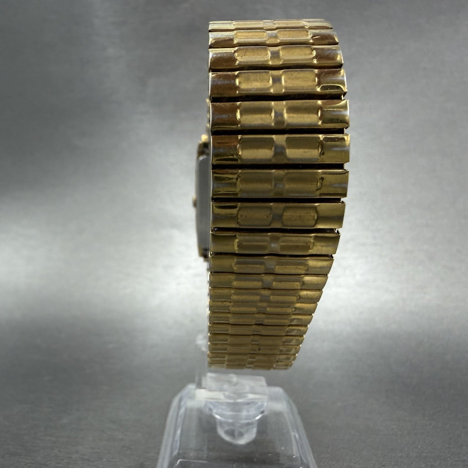 Seiko Tank Watch Men 25mm Champagne Dial Gold Tone Rectangle 7430-5560 PARTS8